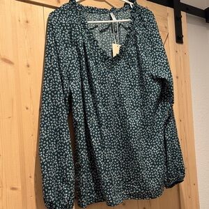Floral Green Women's Top